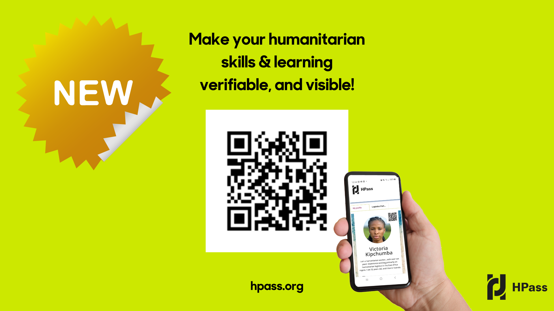 Share your myHPass profile with a QR code