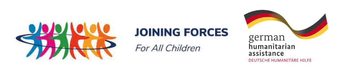 Joining Forces logo, and German Humanitarian Assistance logo