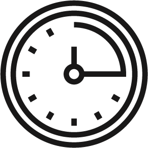 A clock showing 15 minutes passing