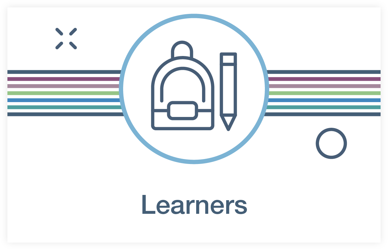 Icon of a backpack and pencil