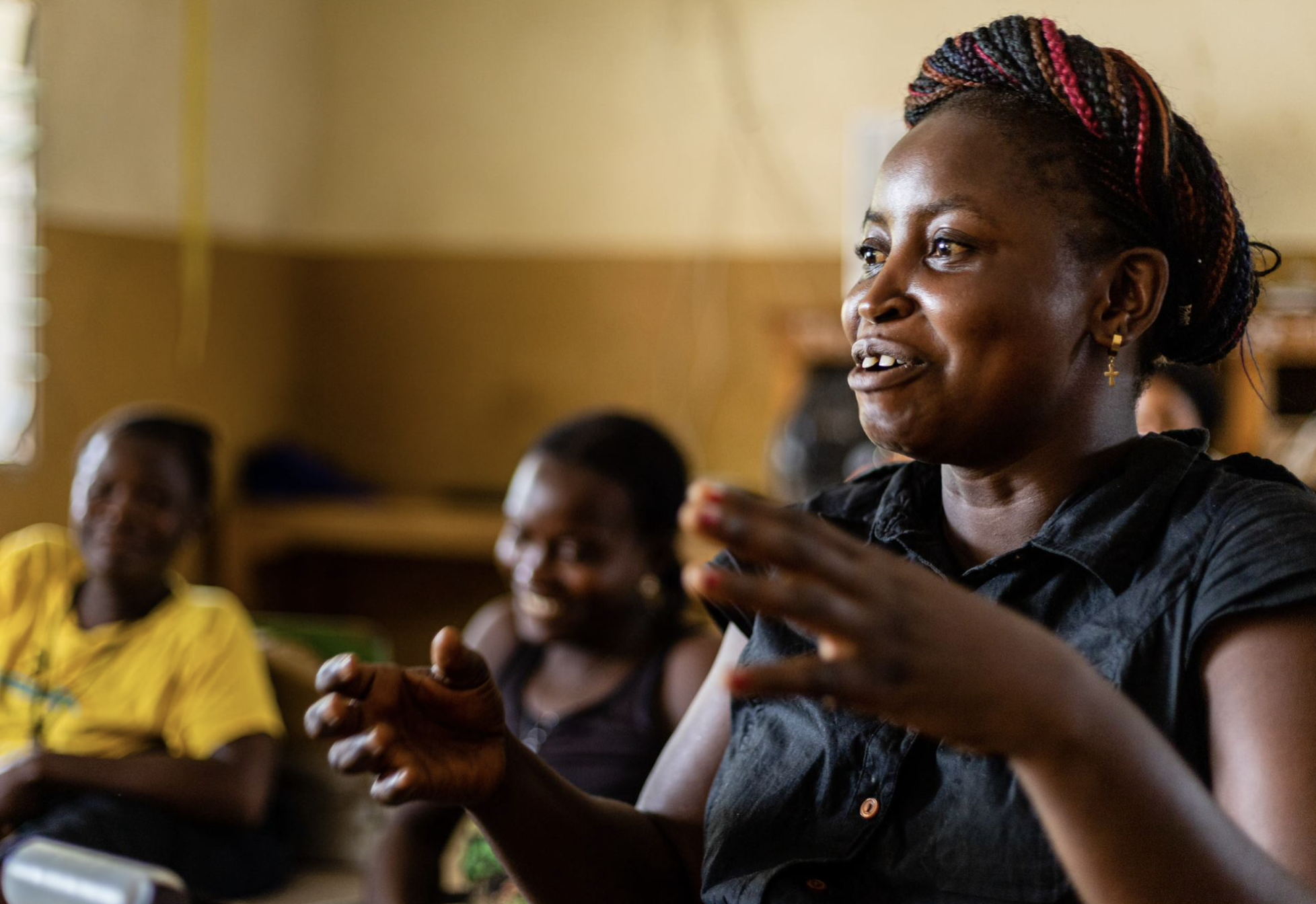 Person speaking in a classroom