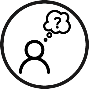 A circle with a person questioning inside