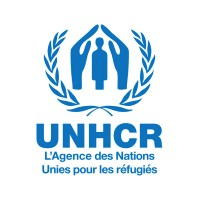 Logo of UNHCR with French text